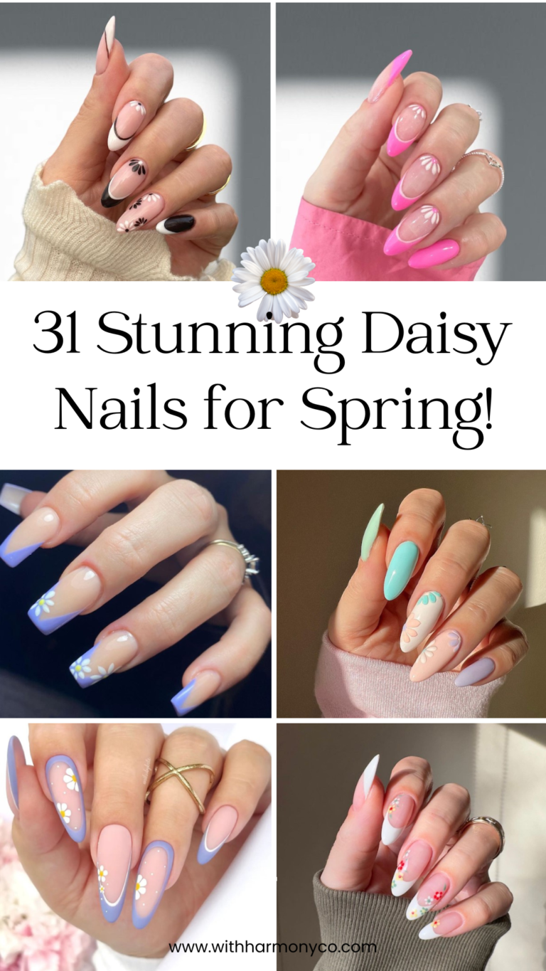 31 Stunning Daisy Nails Designs you will love for Spring. - withharmony &co